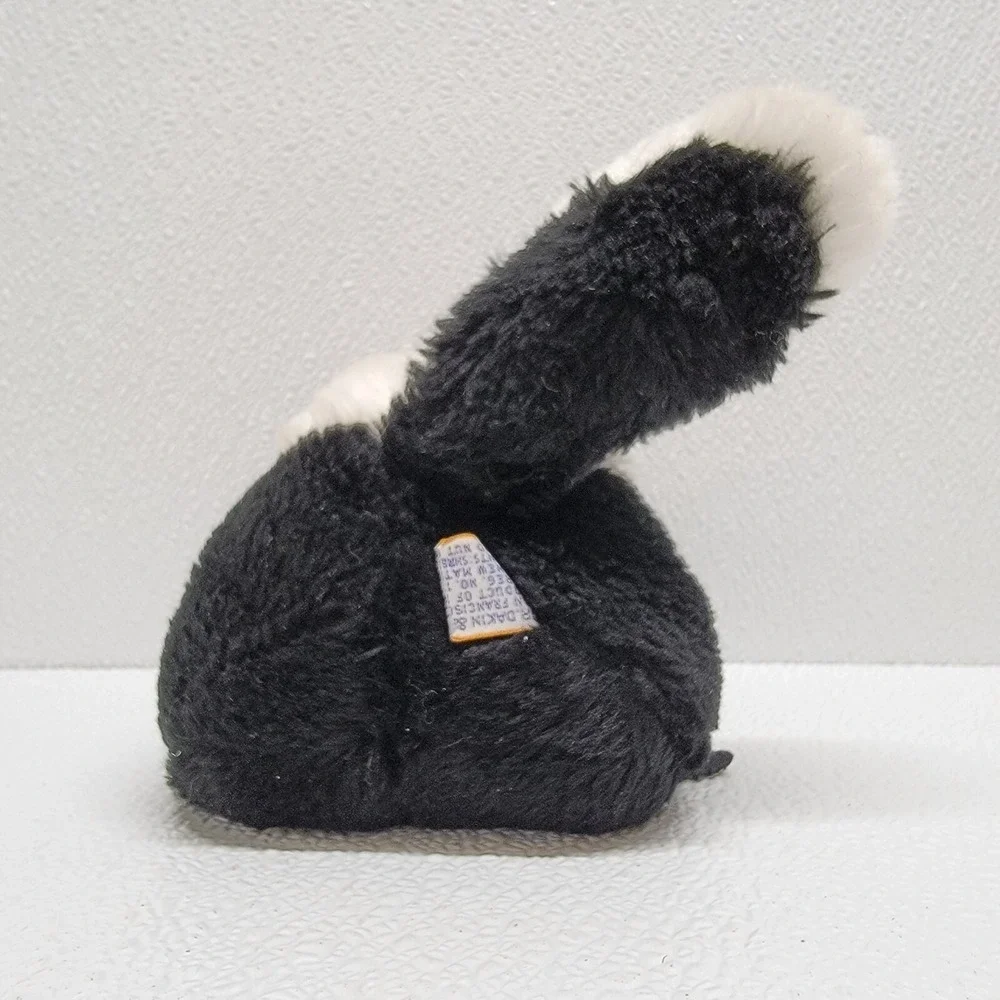 Vintage 1974 Dakin Skunk Plush Blue Eyes Pink Nose & Ribbon - Rare!